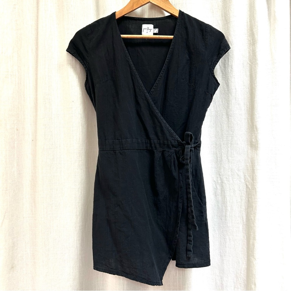 Raised by wild princess polly Milo wrap dress cotton size 4 black